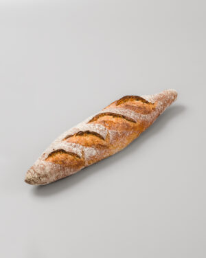 baguette de pain au levain sur fond gris