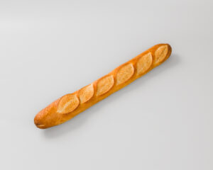 pain baguette sur un fond gris