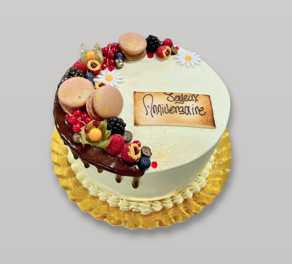 Gâteau personnalisé coulure chocolat